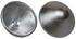 Two shiny, silver metallic thumbtacks look like miniature Quick Cap Aluminum caps; one shows its pointed end and the other displays its round head, both with a smooth, reflective surface akin to polished aluminum.