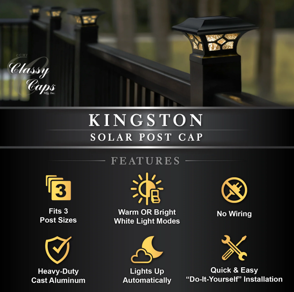 Classy Caps Kingston Solar Post Cap