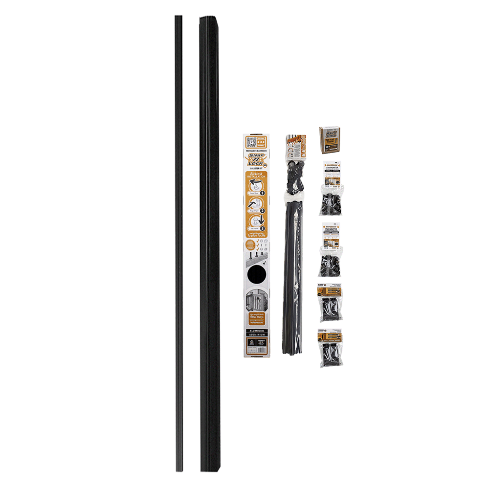 Snap'n Lock 6' stair infill kit packaged components on a white background