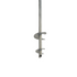 The Deck Foot - Floating - Ground Contact is a metal ground anchor with a long rod and spiral screw, designed to secure freestanding decks into the ground, shown against a white background.