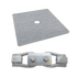 The Eye Nut Coupling Kit features a metallic square plate with a central hole for an M16 nut and a metal connector with visible bolts, all set against a white background.