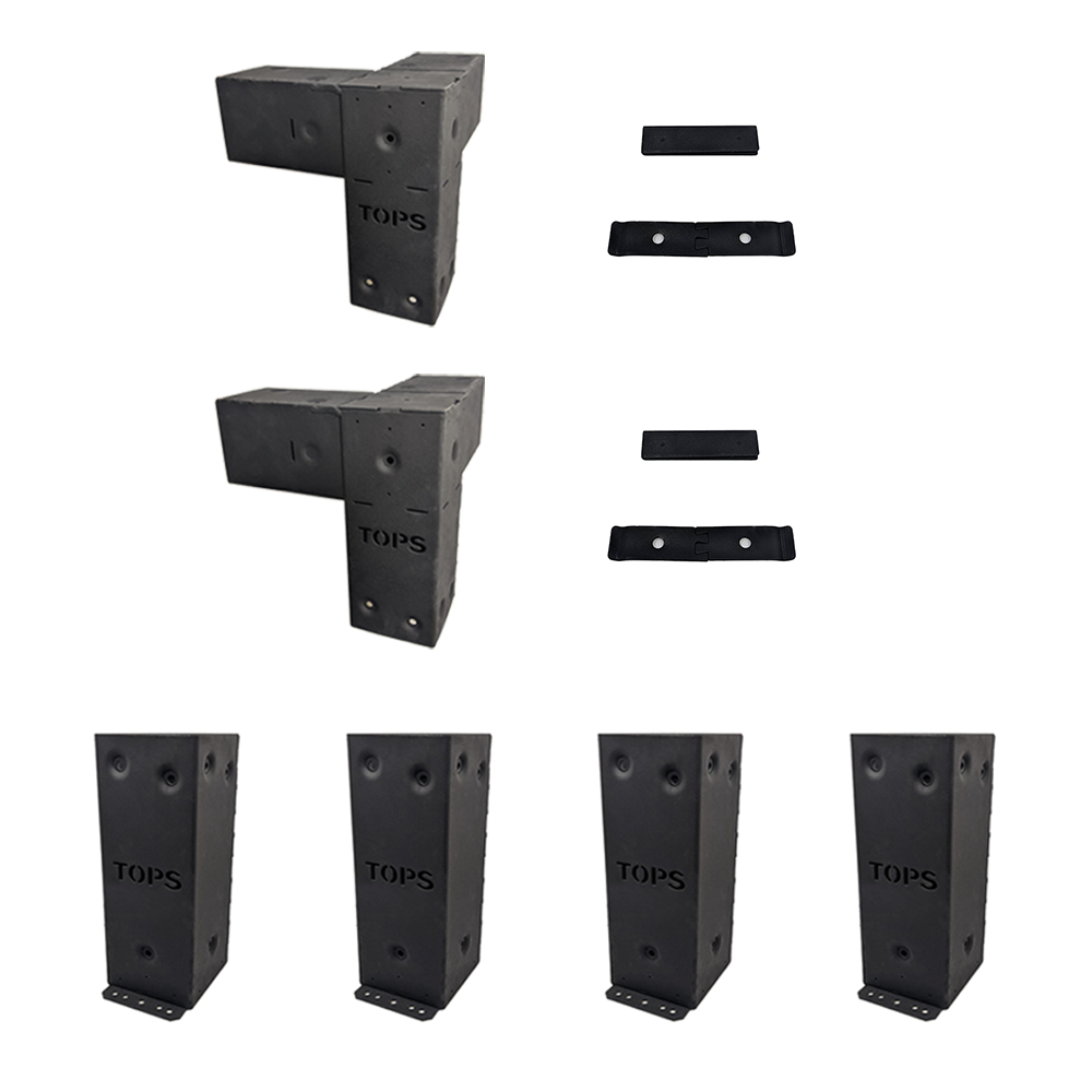 wall mount kit components on black