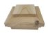 Two stacked knotty cedar wooden planks evoke Island Knotty Cedar Post Caps charm, with the top plank having rough edges and the bottom one featuring a decorative border; both have visible grain patterns, natural knots, and are in a light wood color.