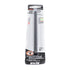 The Pro-Impact replacement tip package is sleek in black and silver, revealing the #3 Square Six Inch Driver Bit inside. It emphasizes compatibility, shatterproof quality, and easy installation, making it ideal for use with wood screws.