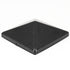 Against a plain white background sits a black, square-shaped post cap called Pyramid Metal Post Cap, with a flat base and smooth surface.