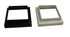 The Classy Post Cap Imperial Solar 3 Adaptor display features two square-shaped black and white bases with raised edges, fitting perfectly for a 3x3 adaptor. Placed on a plain white background, they reveal open central squares sized 2.5x2.5 elegantly side by side.