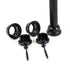 Snapn Lock® Fence Toppers™ - Round features black plastic wall flanges and screws designed for attaching round objects like rods or poles to surfaces, ensuring easy installation and stability.