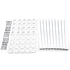 Snapn Lock® Fence Toppers™ - Square, featuring twelve long slats, a grid of small square hook bases, and a row of screws on a crisp white background.
