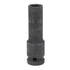 The Impact Socket is a black, cylindrical deep impact tool crafted from durable chrome vanadium metal for use with a wrench or ratchet. It has a slightly textured surface and features the engraving Titan Building Products.