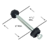The T.C Bolts™ 6x6 pair includes a metal rod with a hexagonal bolt on one end and a nut on the other, ideal for securing pergola posts. This rod ranges from 4 3/4 inches to 6 inches in length.