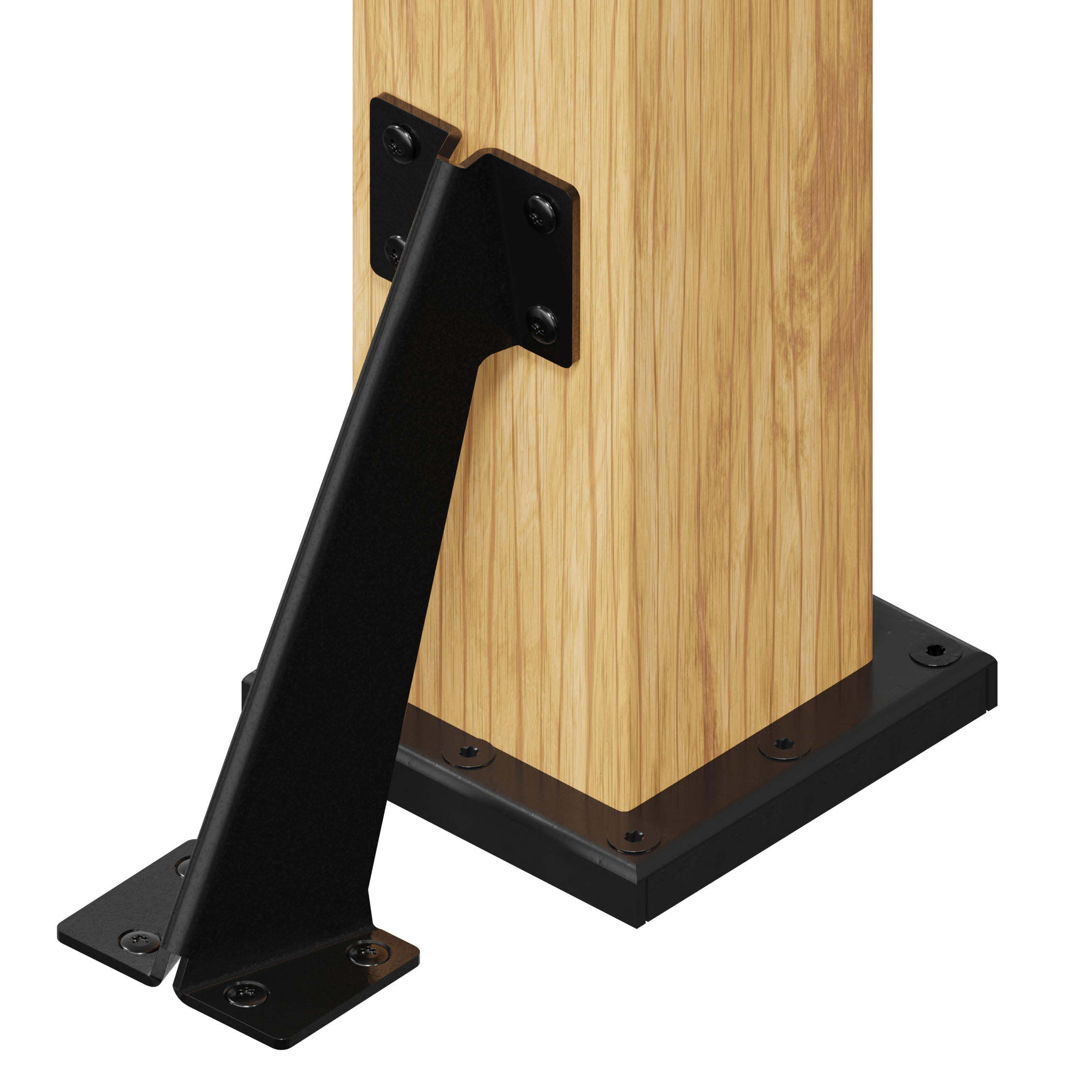 Post Brace for Wooden Post with Wood Post Anchor Kit installed together