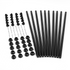Snap'N Lock Round Black Baluster Contents - 10 balusters, 20 collars, 20 bases, 20 screws