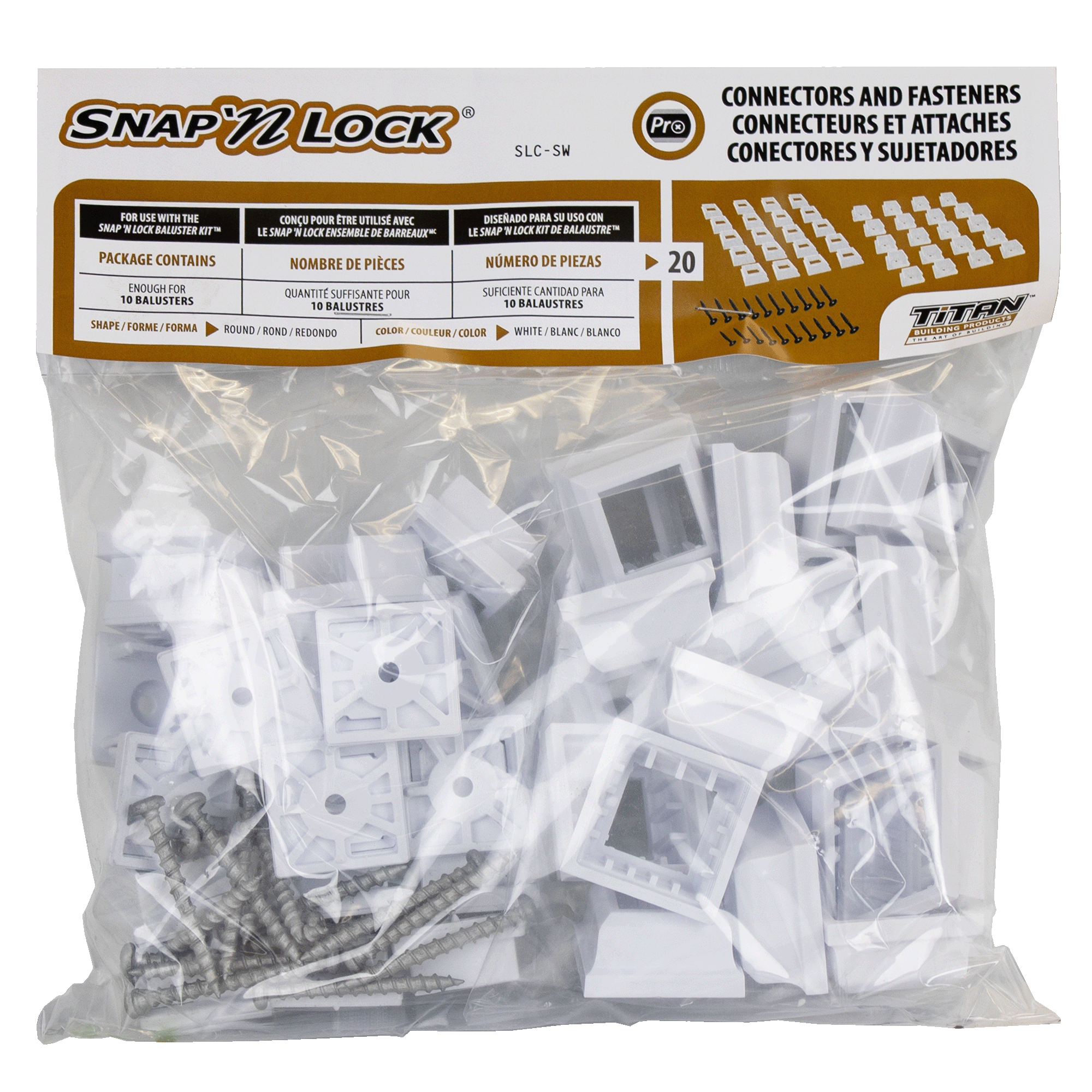 snap'n lock connectors square black in packaging