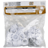 Bag of white connectors and fasteners with Snap Lock branding on packaging