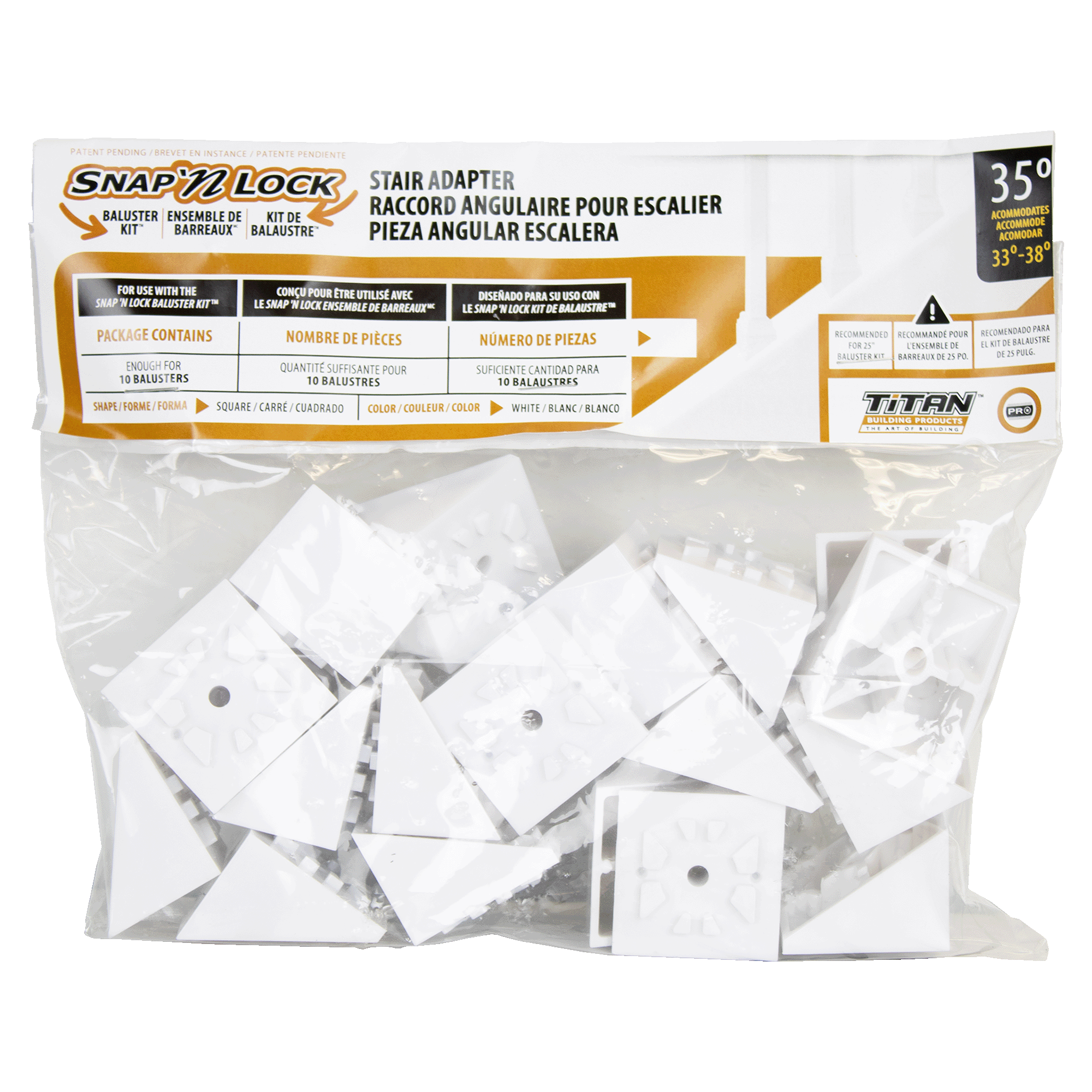 white stair adapters in packaging