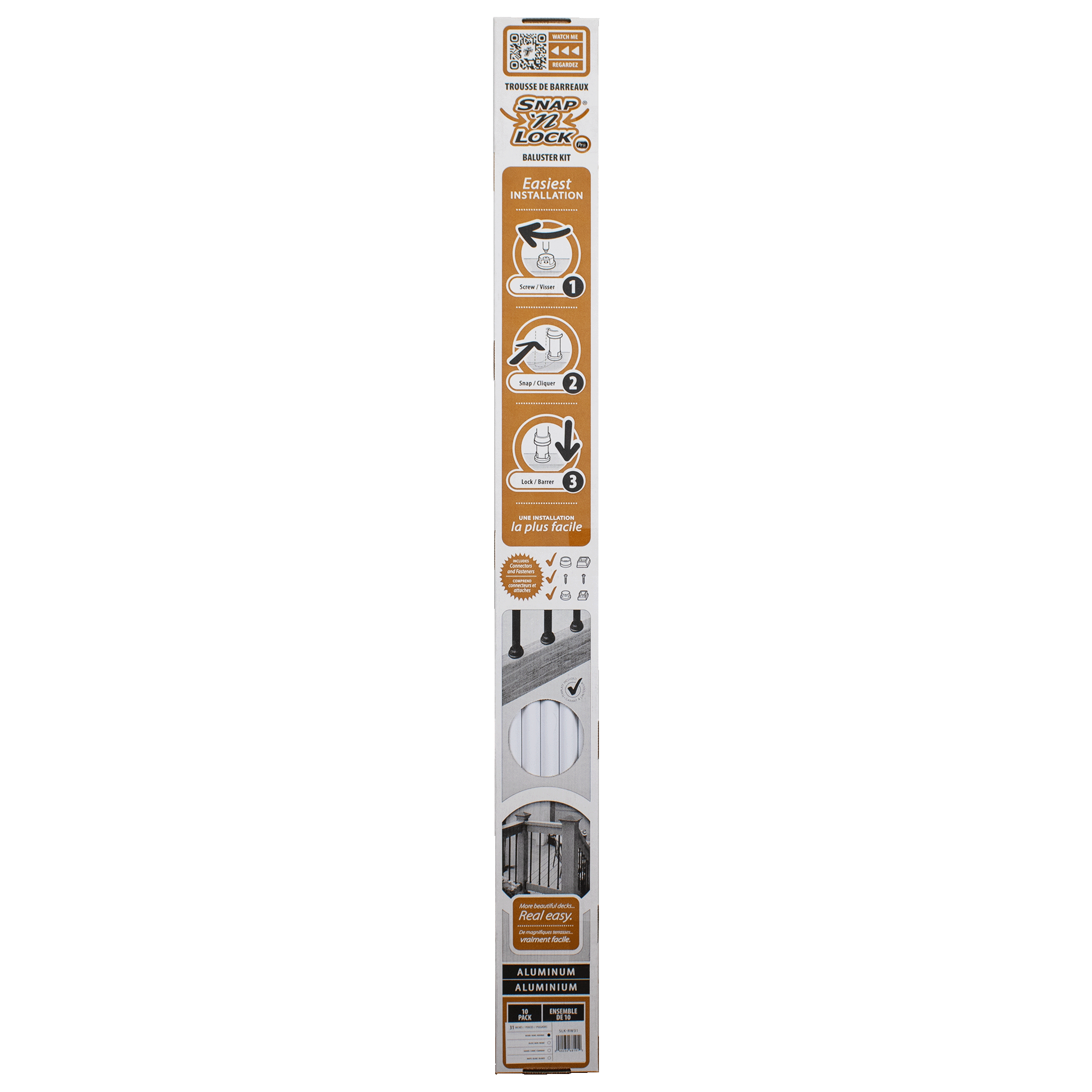 round white 31" snap'n lock balusters in box