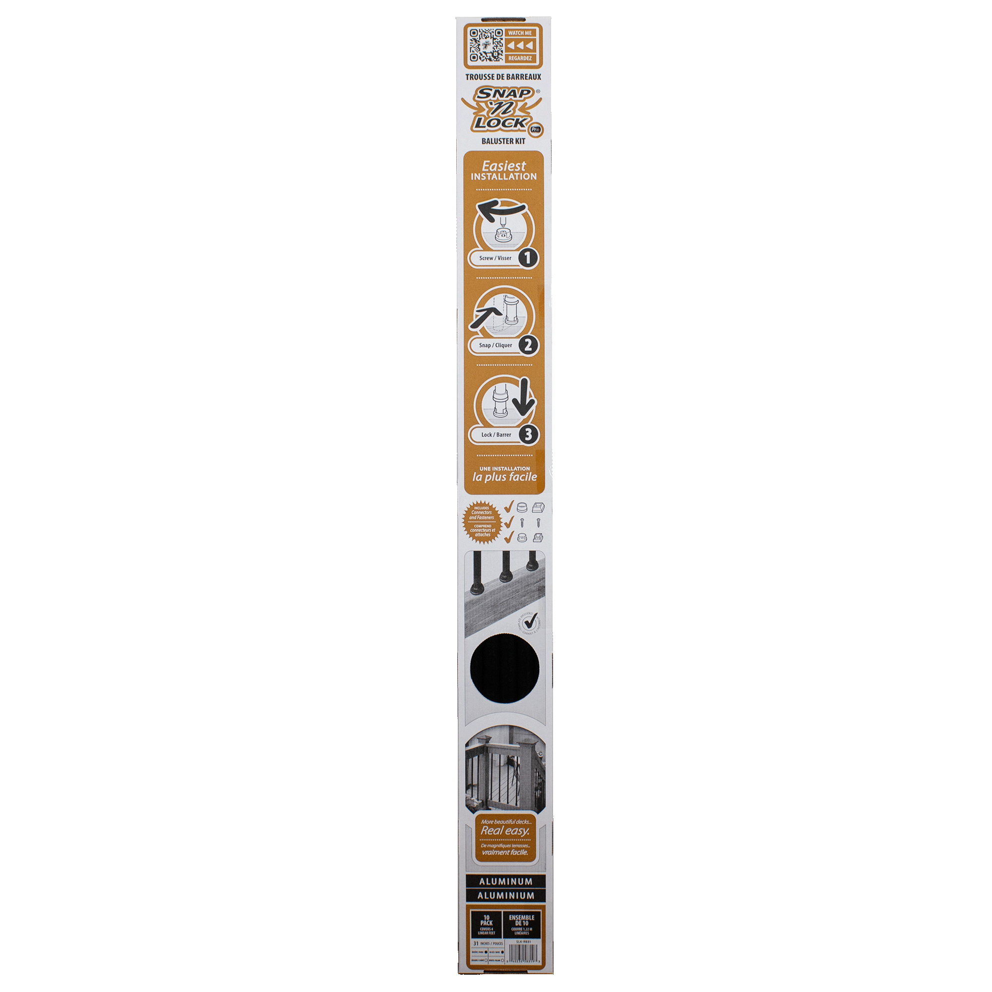 round black 31" snap'n lock balusters in box