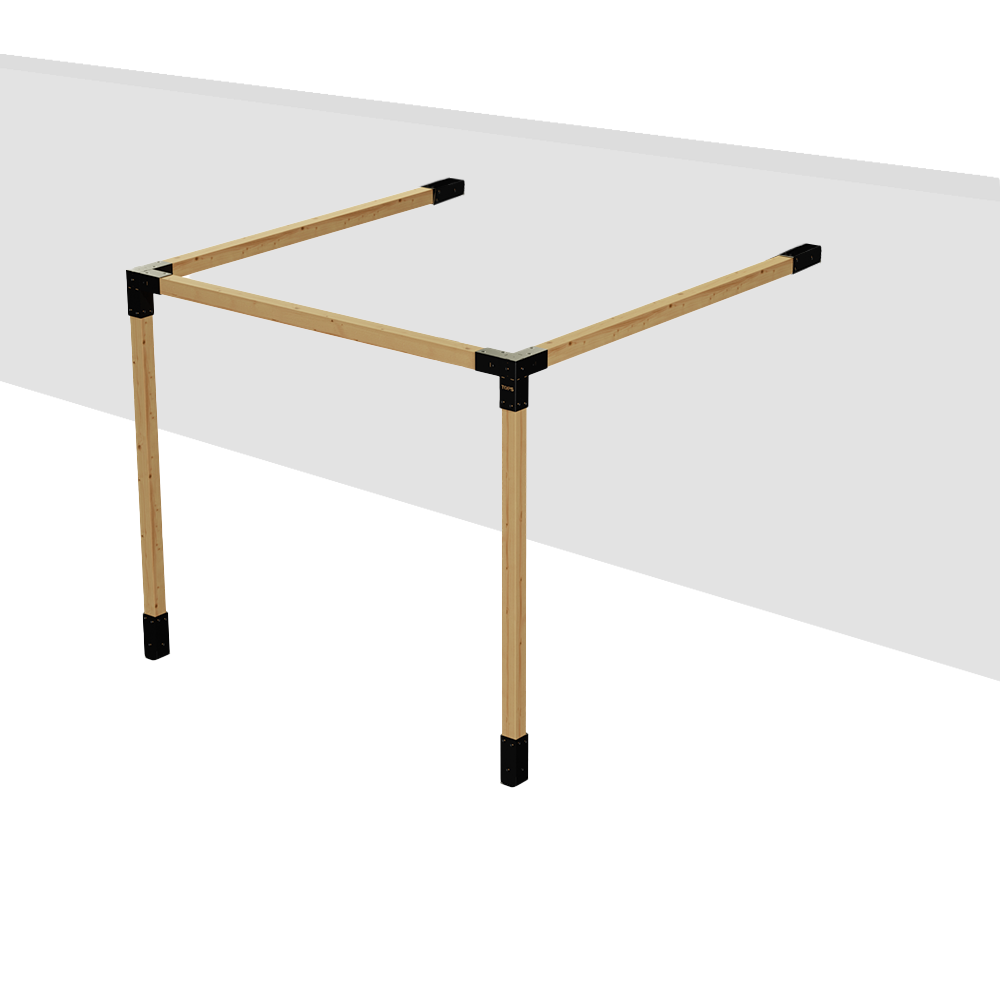 2-post wall mounted pergola kit on white background