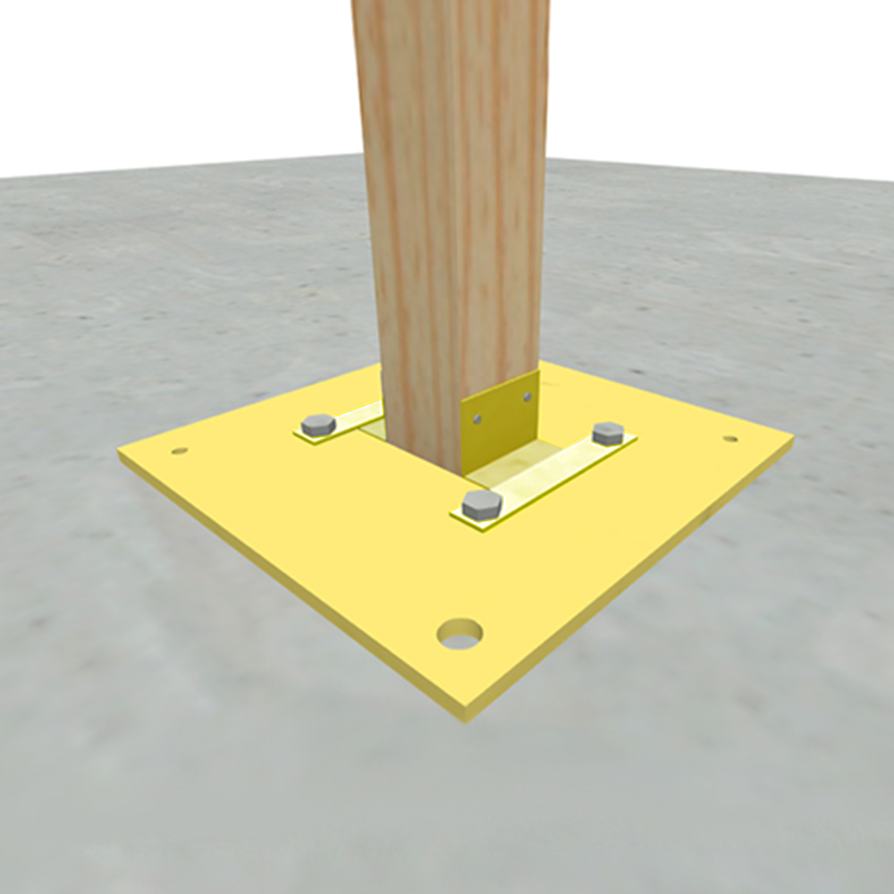 insta-footing with metal brackets