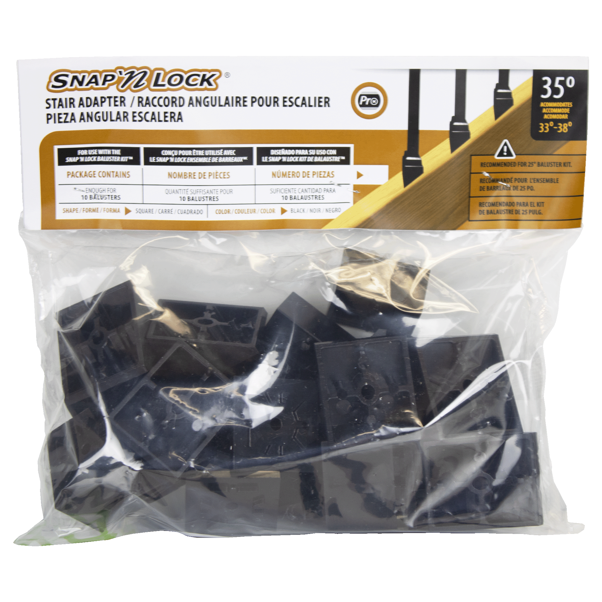 black stair adapters in packaging