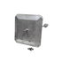 Pergola foot anchor full assembly with a galvanized convex plate on a white background