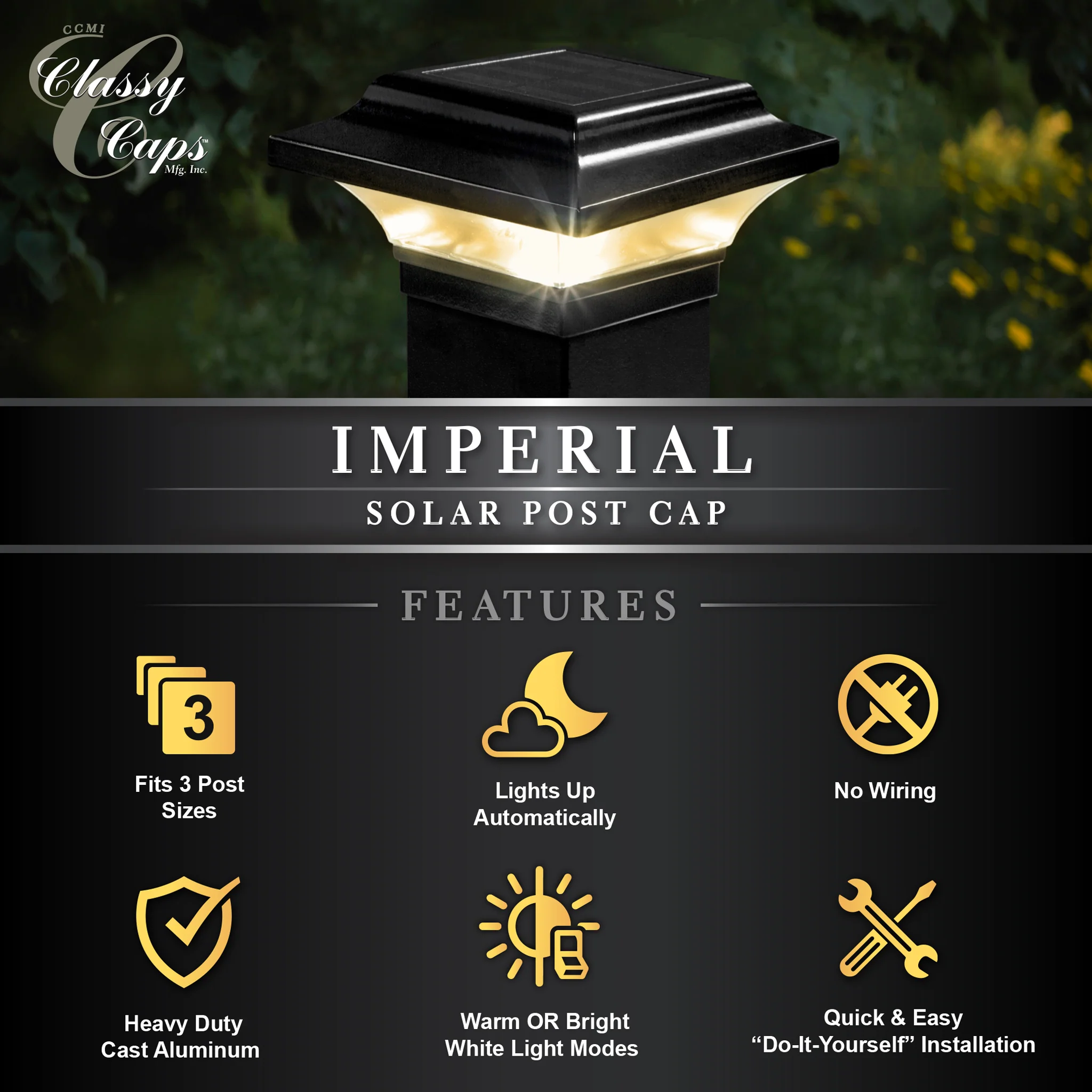 Classy Post Cap Imperial Solar 2.5"