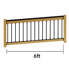 Snap'n Lock Ramp Railing Kit | 5° Slope - 6' Length