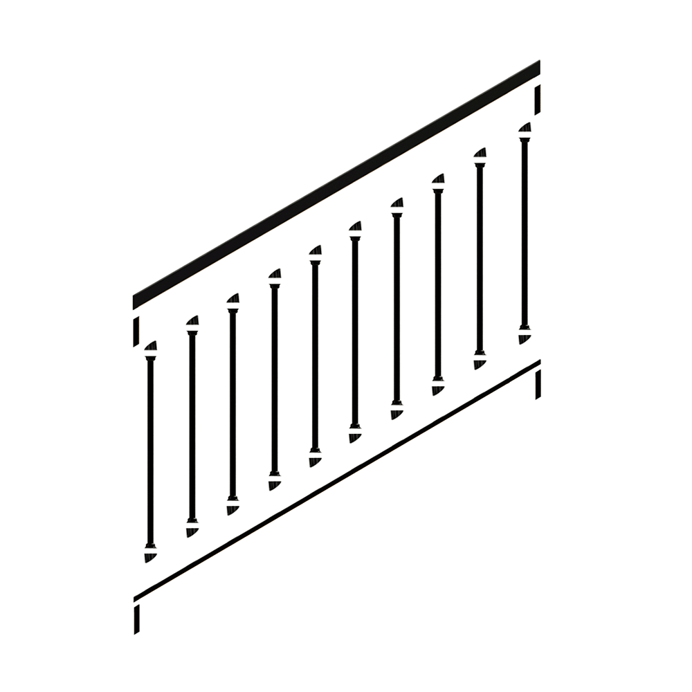 deconstructed snap'n lock stair infill kit for a 4' length