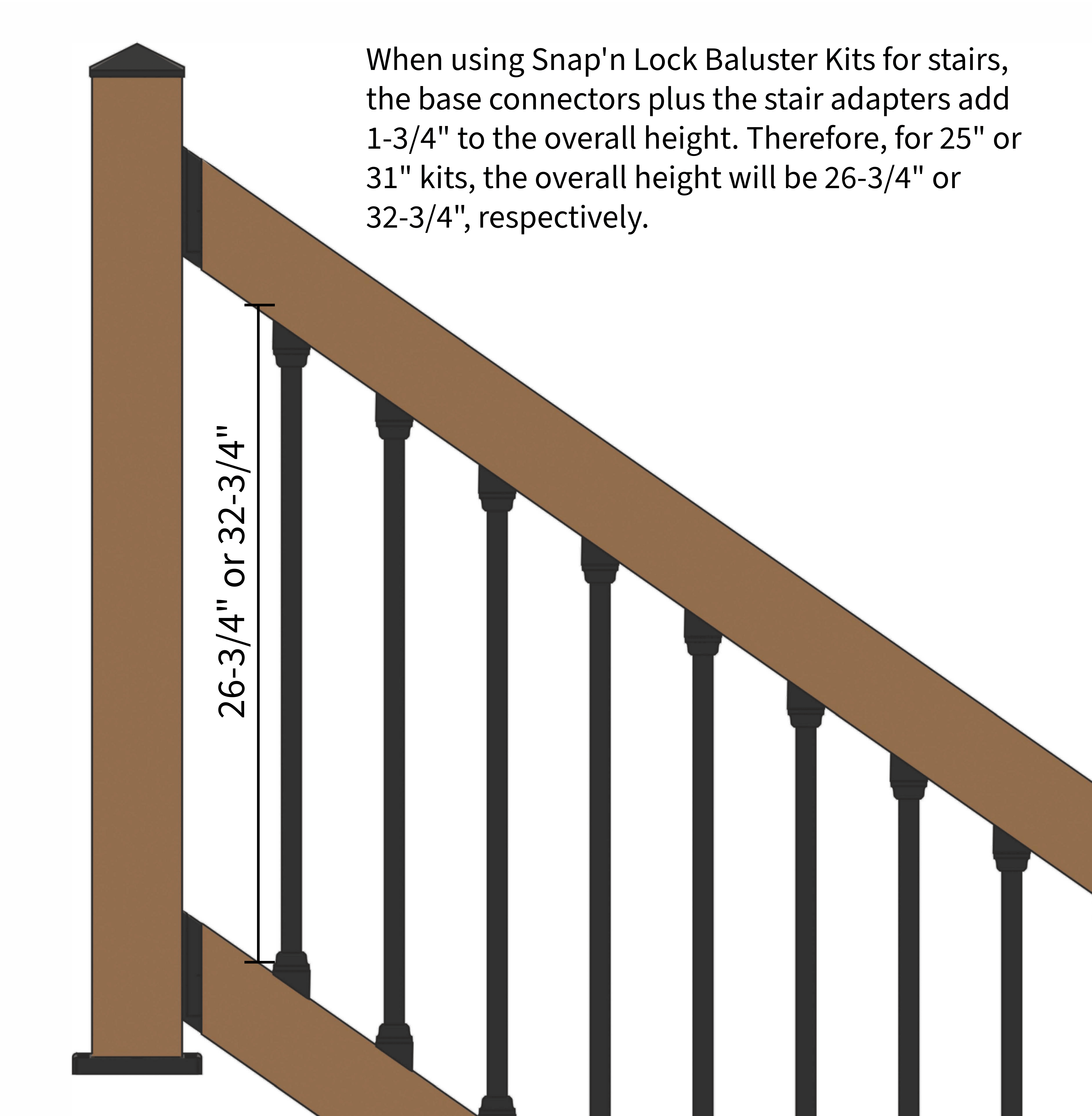 Snap'n Lock® Stair Adapter Plus Connector - Round (20 Pack)