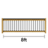 Wooden fence panel with black top rail and measurement '8ft' on a white background
