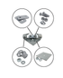 The Eye Nut Coupling Kit diagram features five zoomed images of components: an angled plate with two bolts, a G90 Galvanized plate with washers, bolts with an M16 nut, a cable lock, and a flat square plate equipped with heavy-duty eye nuts.