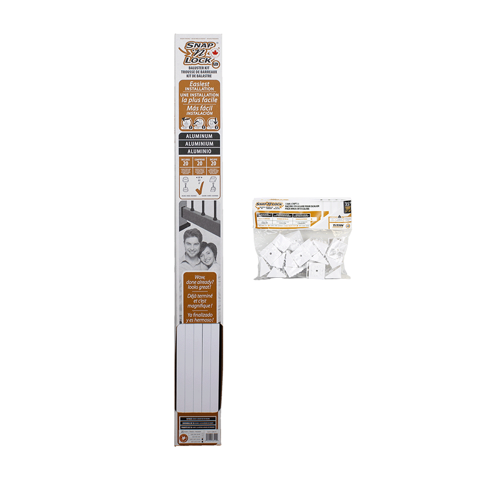 snap'n lock stair kit 25" square white on a white background
