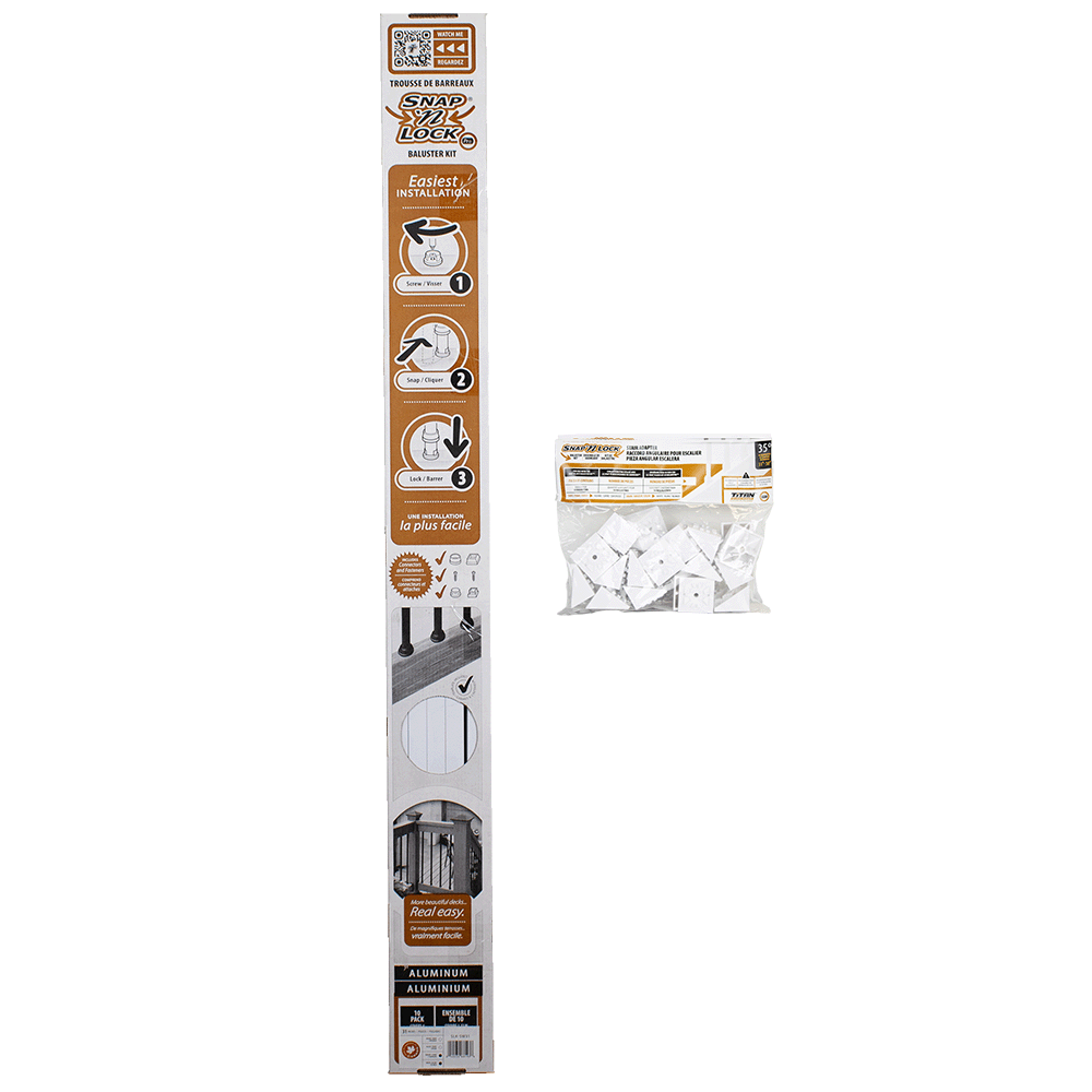 snap'n lock stair kit 31" square white on a white background