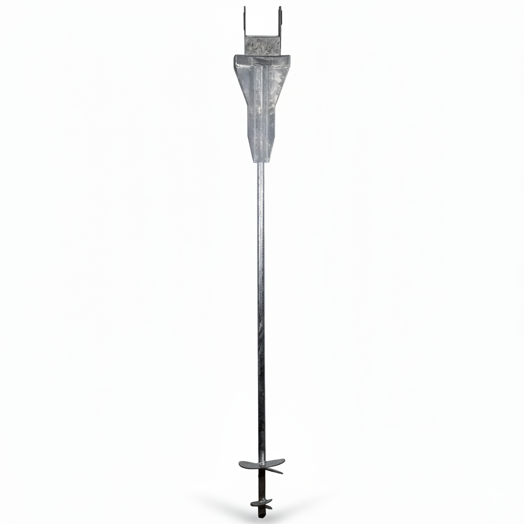 deck foot anchor ledger full assembly on a white background standing upright
